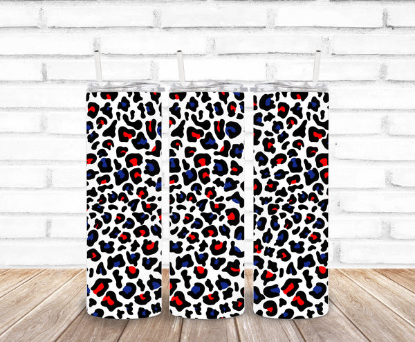 red, white & blue leopard print - DecoTransfers