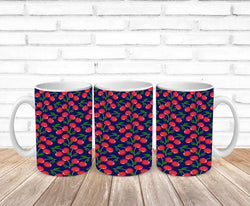 Cherries Blue Background