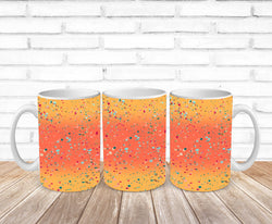 orange ombre glitter splatter