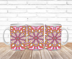 pink, orange & white mandala