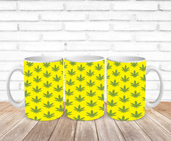 pot leaf yellow back ground