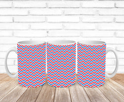 Red, white & blue chevron stripes