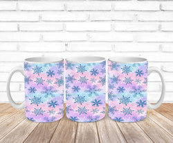 snowflakes on watercolors