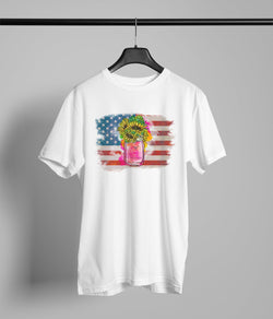 USA Sunflower Mason Jar
