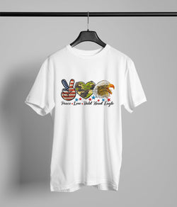 Peace Love Bald Head Eagle