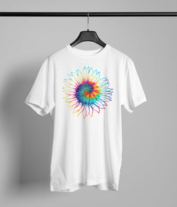 Tie Dye Sunflower Outline