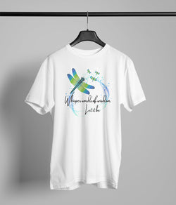 Whisper Words Of Wisdom With Green And Blue Dragonflies