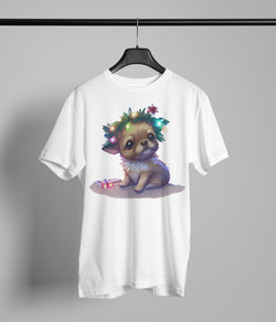 Puppy with Christmas Lights