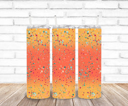 orange ombre glitter splatter