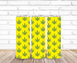 pot leaf yellow back ground