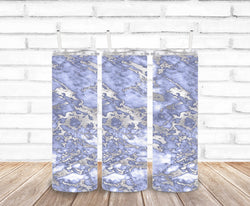 Purple ice & silver marble