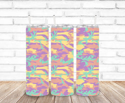 Purple, orange & mint camo