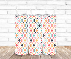 retro hexagons