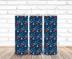 snow and flowers blue