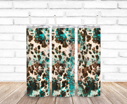 turquoise cowhide