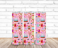 vintage sewing kit pink